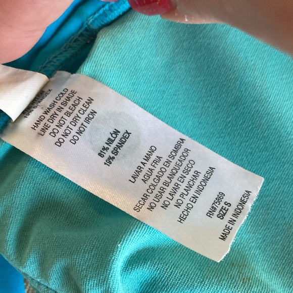 Hula Honey blue bikini bra tie neck string and back removable pads size S - Picture 4 of 6